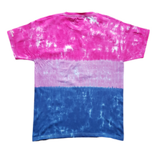 Load image into Gallery viewer, Bisexual flag stripe pattern tie dye shirt for Gay Pride - Back view