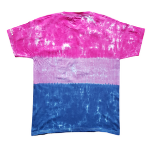 Bisexual flag stripe pattern tie dye shirt for Gay Pride - Back view