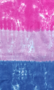 Bisexual flag stripe pattern tie dye shirt for Gay Pride - close up stripes