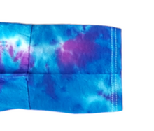 Load image into Gallery viewer, Tie dye Halloween shirt with colours of pink and purple. Closeup right sleeve