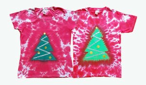 Christmas tree shirt - Tie dye short sleeve shirt (adult & children sizes) - Customisable colours