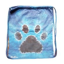 Load image into Gallery viewer, Pawprint design - Tie dye drawstring bag (One size) - colours customisable
