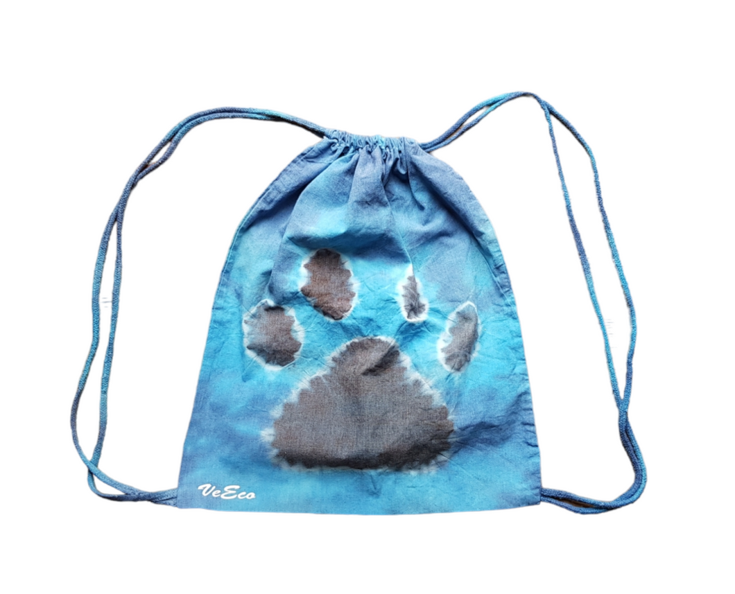 Pawprint design - Tie dye drawstring bag (One size) - colours customisable
