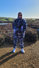 Load image into Gallery viewer, Scrunch pattern black tracksuit - Tie dye unisex hoodie (adult sizes) - Colours customisable