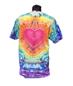 Gay Pride rainbow heart shirt - Ice tie dye short sleeve shirt (adult & children sizes) - Customisable Gay Pride flag colours