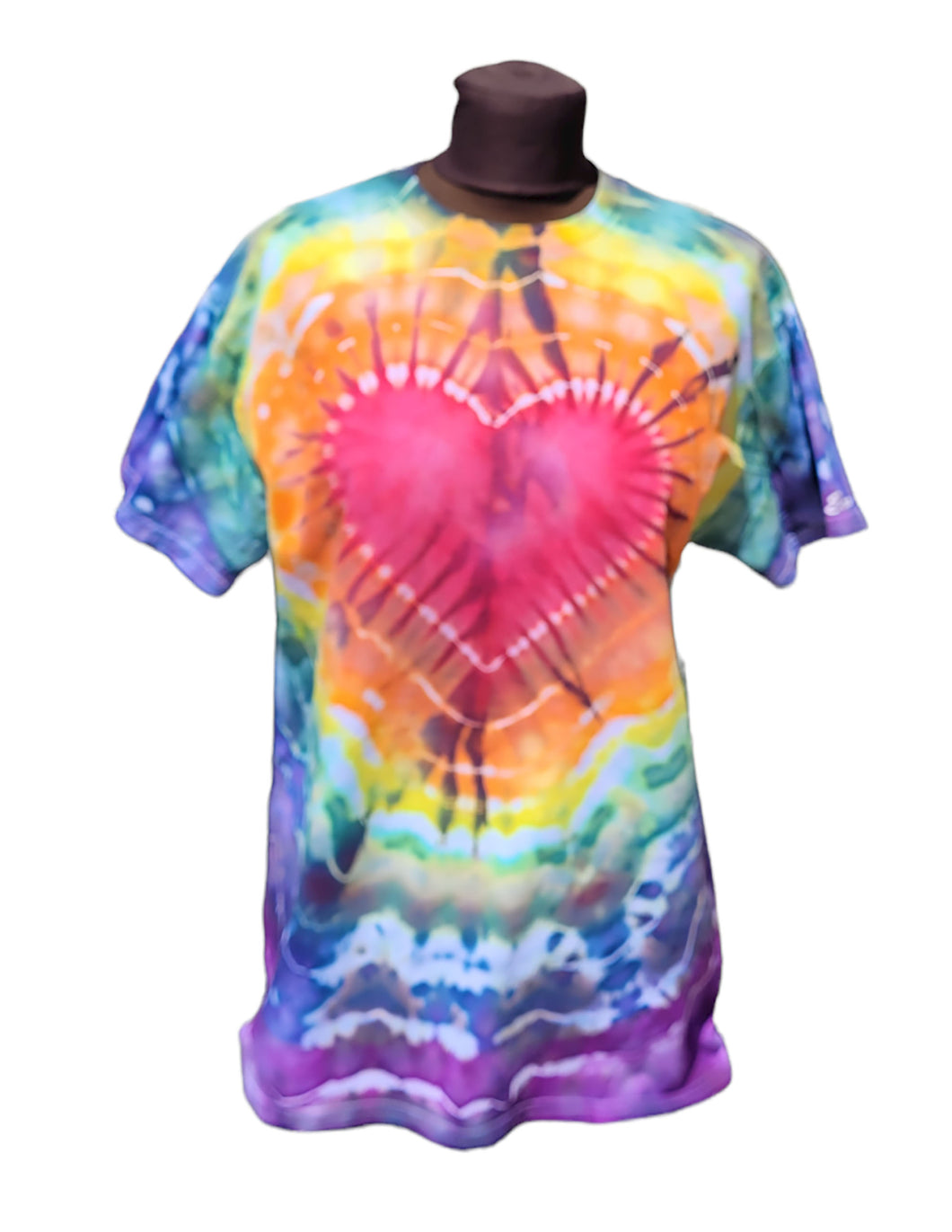 Gay Pride rainbow heart shirt - Ice tie dye short sleeve shirt (adult & children sizes) - Customisable Gay Pride flag colours