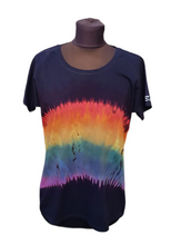 Load image into Gallery viewer, Gay Pride rainbow flag shirt - Reverse tie dye short sleeve shirt (adult &amp; children sizes) - Customisable Gay Pride flag colours