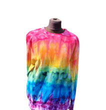 Load image into Gallery viewer, Gay Pride rainbow flag sweater - Ice tie dye unisex sweater (adult &amp; children sizes) - Customisable Gay Pride flag colours