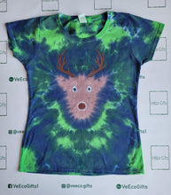 Load image into Gallery viewer, Christmas Reindeer shirt - Tie dye short sleeve shirt (adult &amp; children sizes) - Customisable colours